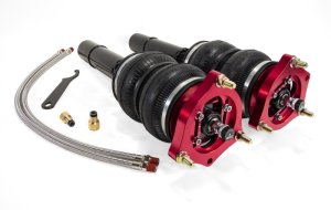 Honda Accord Air Suspension Kit - Front - Air Lift - Double-bellow air springs over monotube, threaded-body struts with 30 levels of damping adjustability and adjustable camber plates - Red-anodized - `18-`19